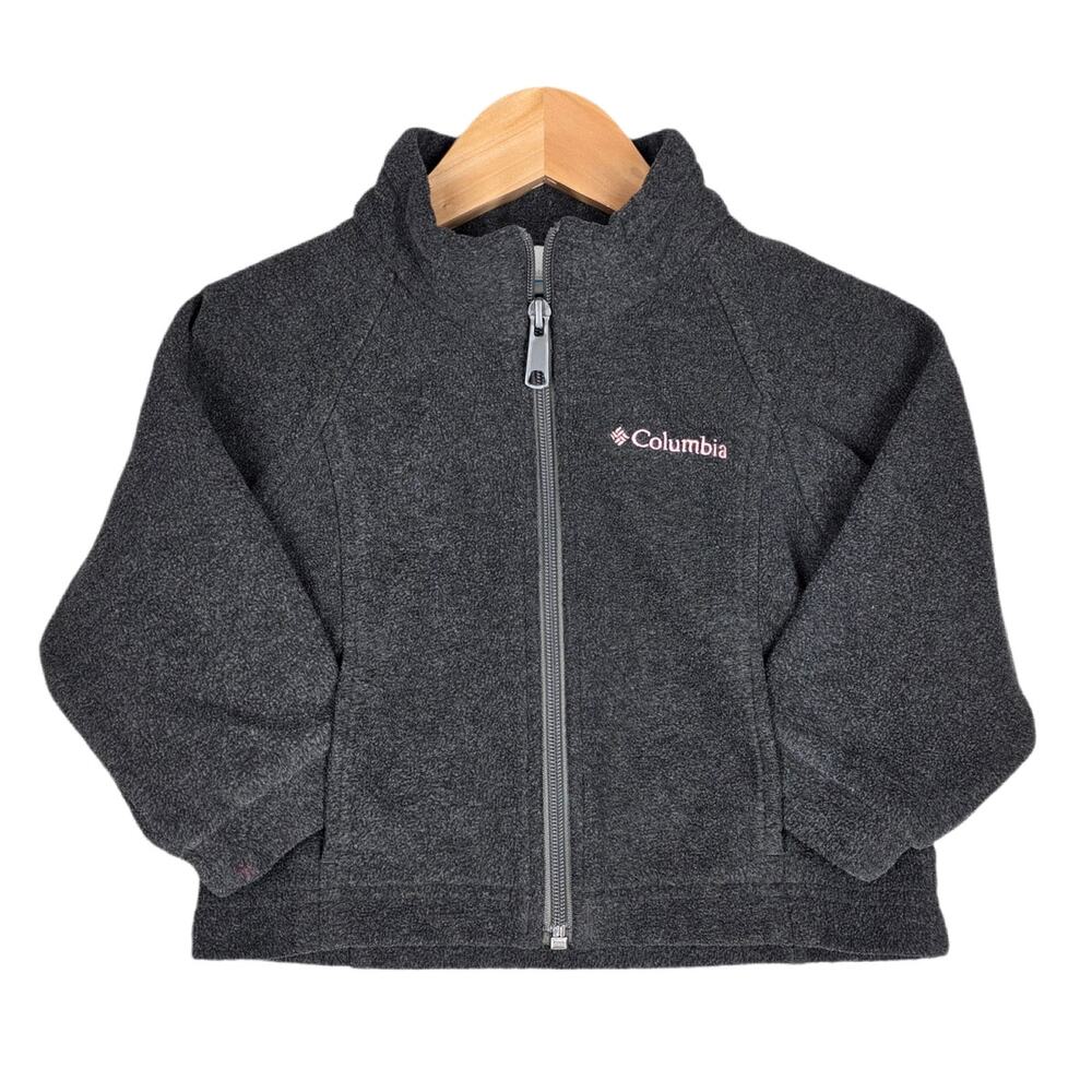 COLUMBIA TODDLER 2T FLEECE JACKET DARK GRAY FULL ZIP WARM SOFT OUTERWEAR